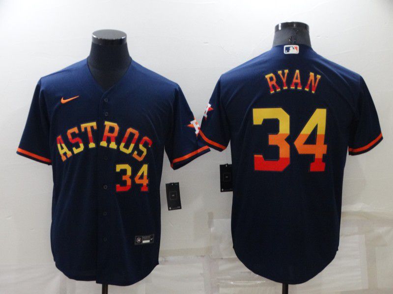 Men Houston Astros #34 Ryan Blue Rainbow Edition Game Nike 2022 MLB Jersey->houston astros->MLB Jersey